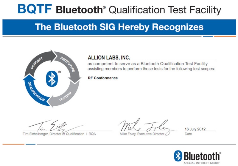 BQTF（Bluetooth Qualification Test Facility）